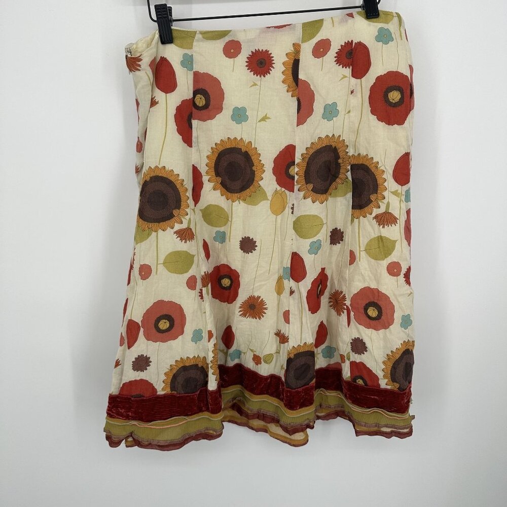 Cynthia Steffe Silk Skirt Floral print Size 8 Vintage 90's